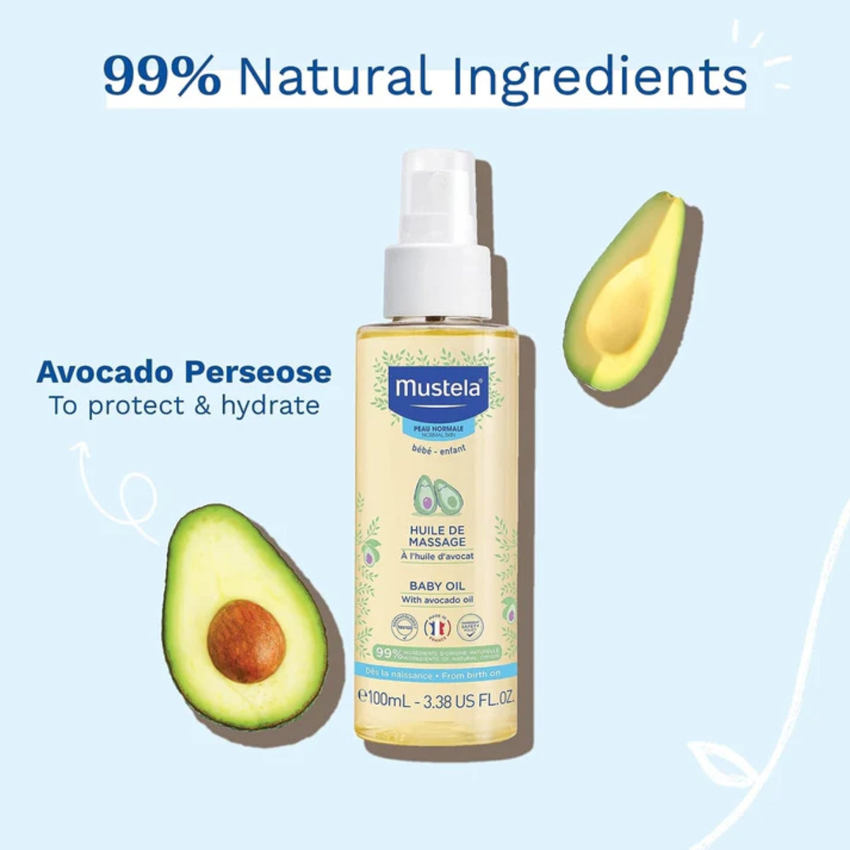 Mustela Baby Oil Moisturizing Oil for Massage