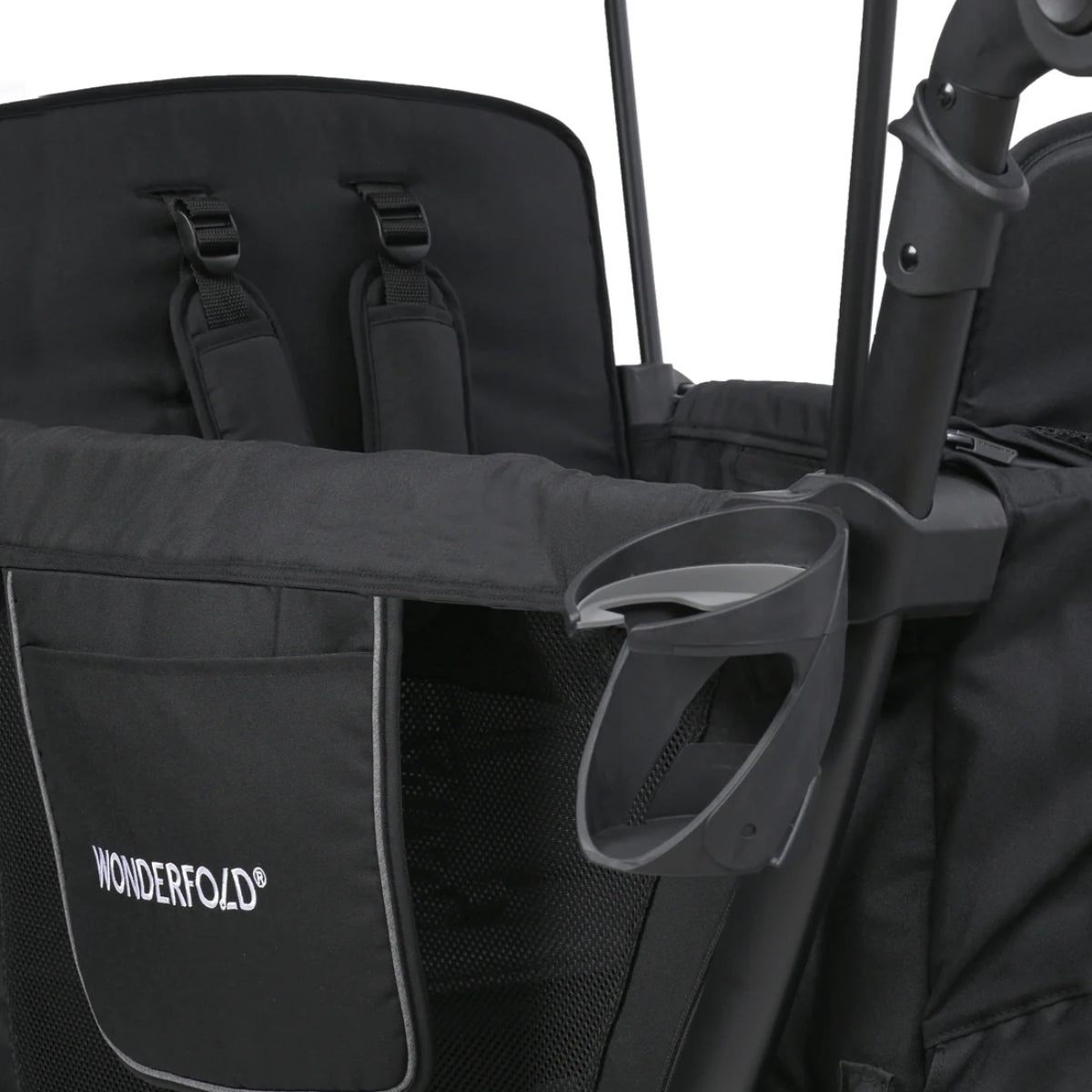 WonderFold L2 Double (2 Seater) Stroller Wagon - Black