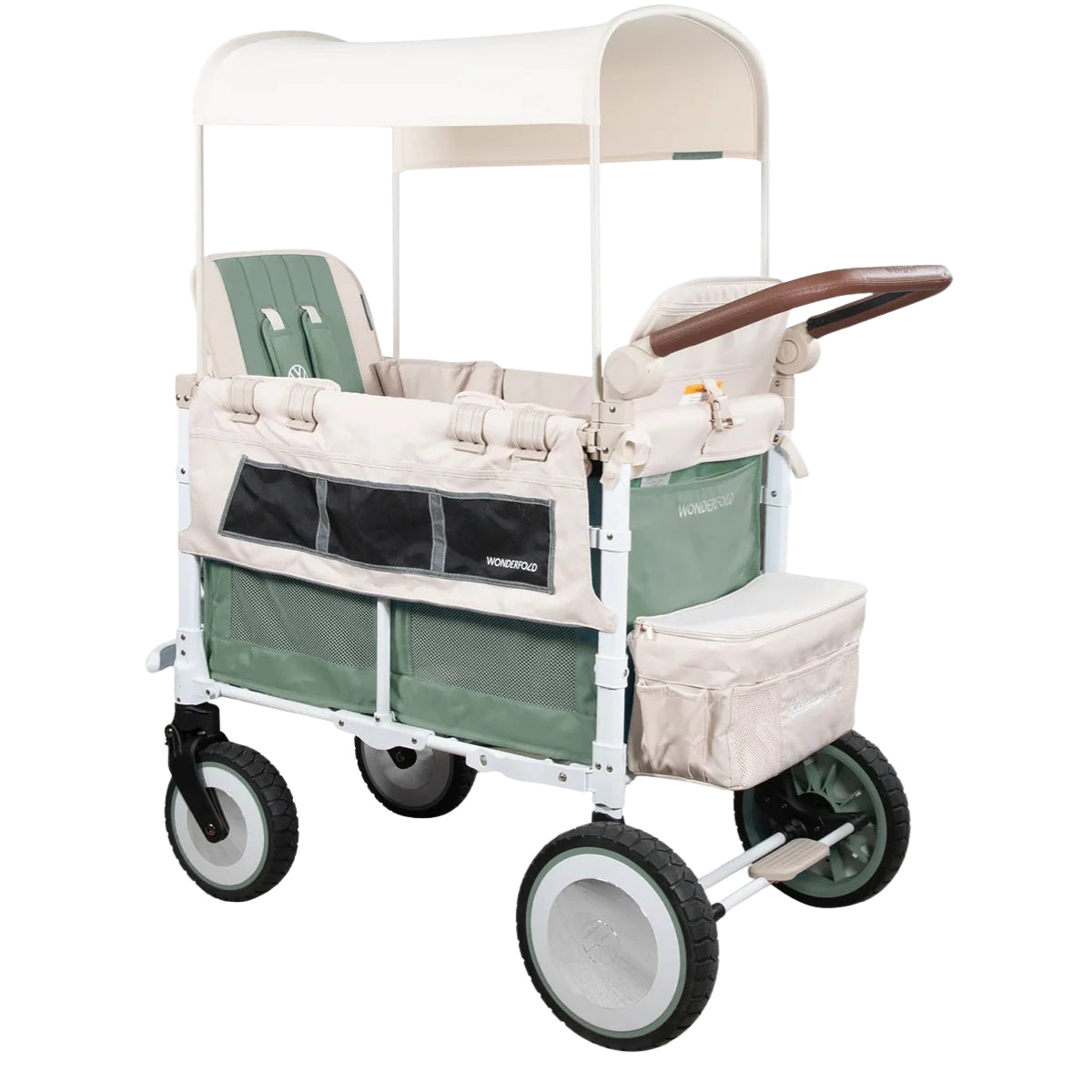 WonderFold VW2 Volkswagon Double (2 Seater) Stroller Wagon - Sage Green