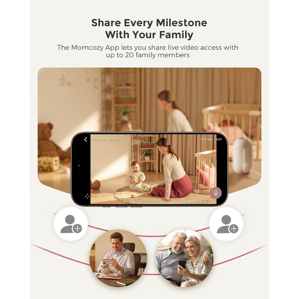 Momcozy 5-Inch Dual-mode Smart Baby Monitor with 2 Camera - BM04