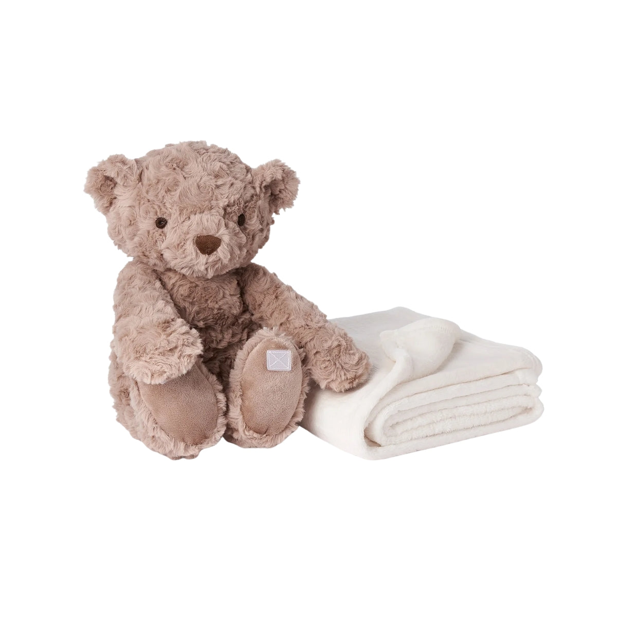 Elegant Baby Bear Bedtime Huggie Plush Toy with Blanket