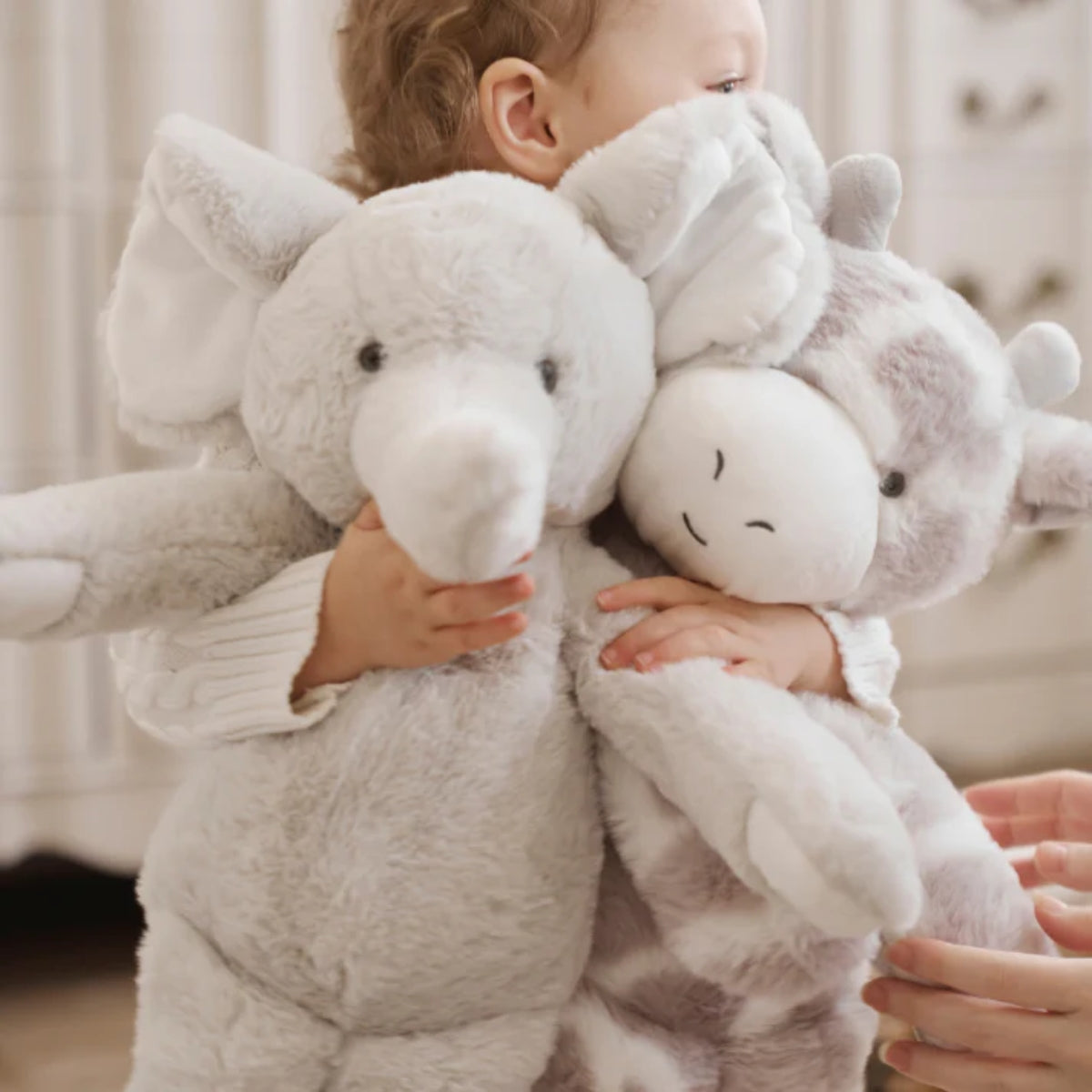 Elegant Baby Elephant Bedtime Huggie Plush Toy with Blanket