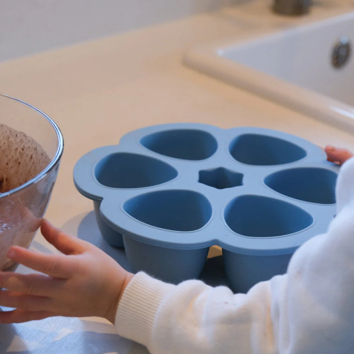 Beaba Multiportions 3 Oz Silicone Tray – Rain