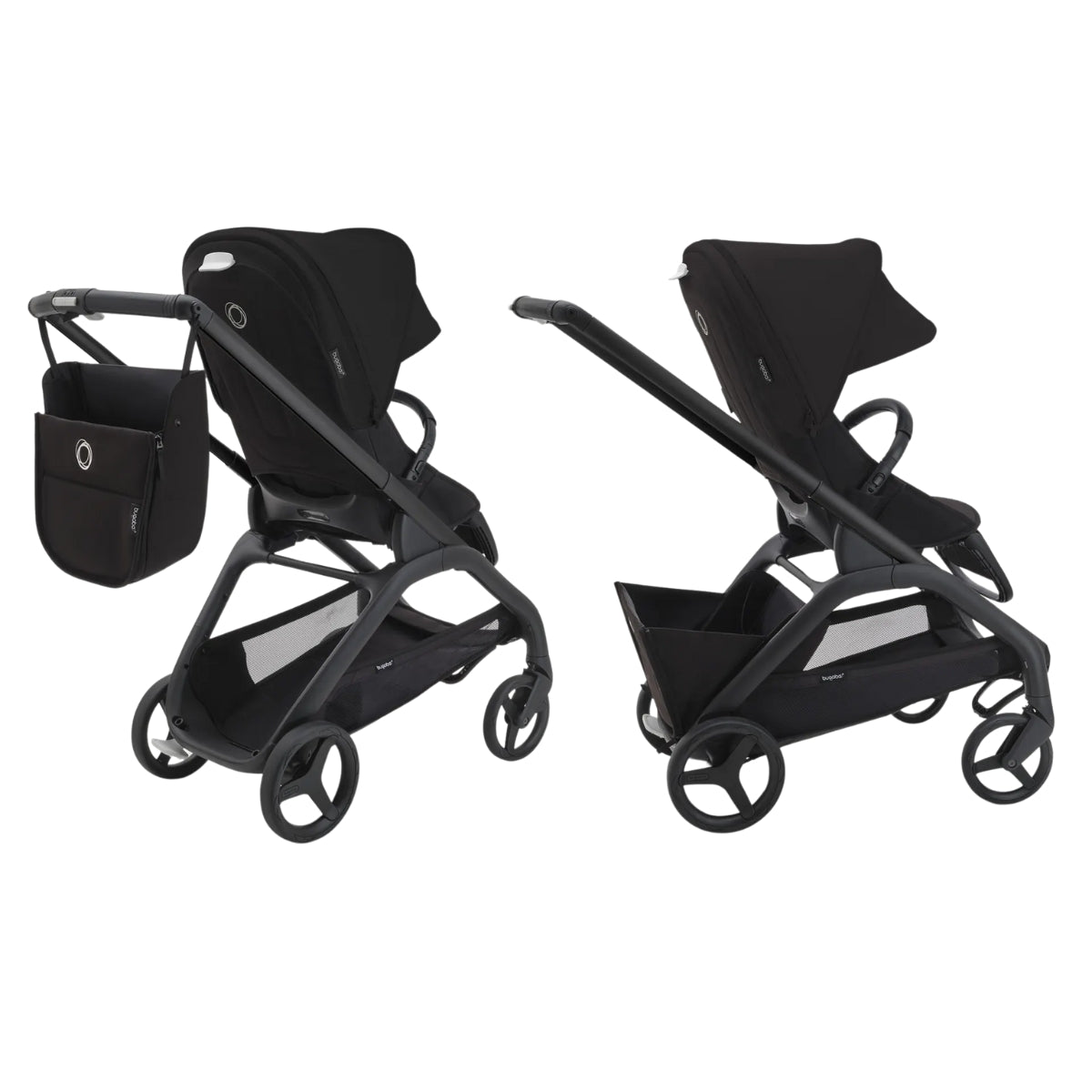 Bugaboo Dragonfly Bassinet And Seat Stroller - Black/Grey Melange/Canopy Grey Melange