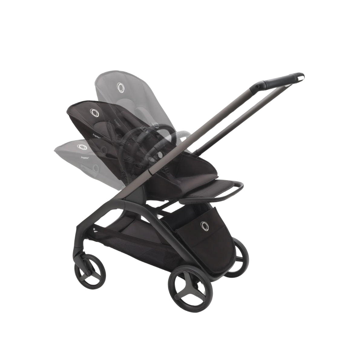 Bugaboo Dragonfly Bassinet And Seat Stroller - Black/Grey Melange/Canopy Grey Melange