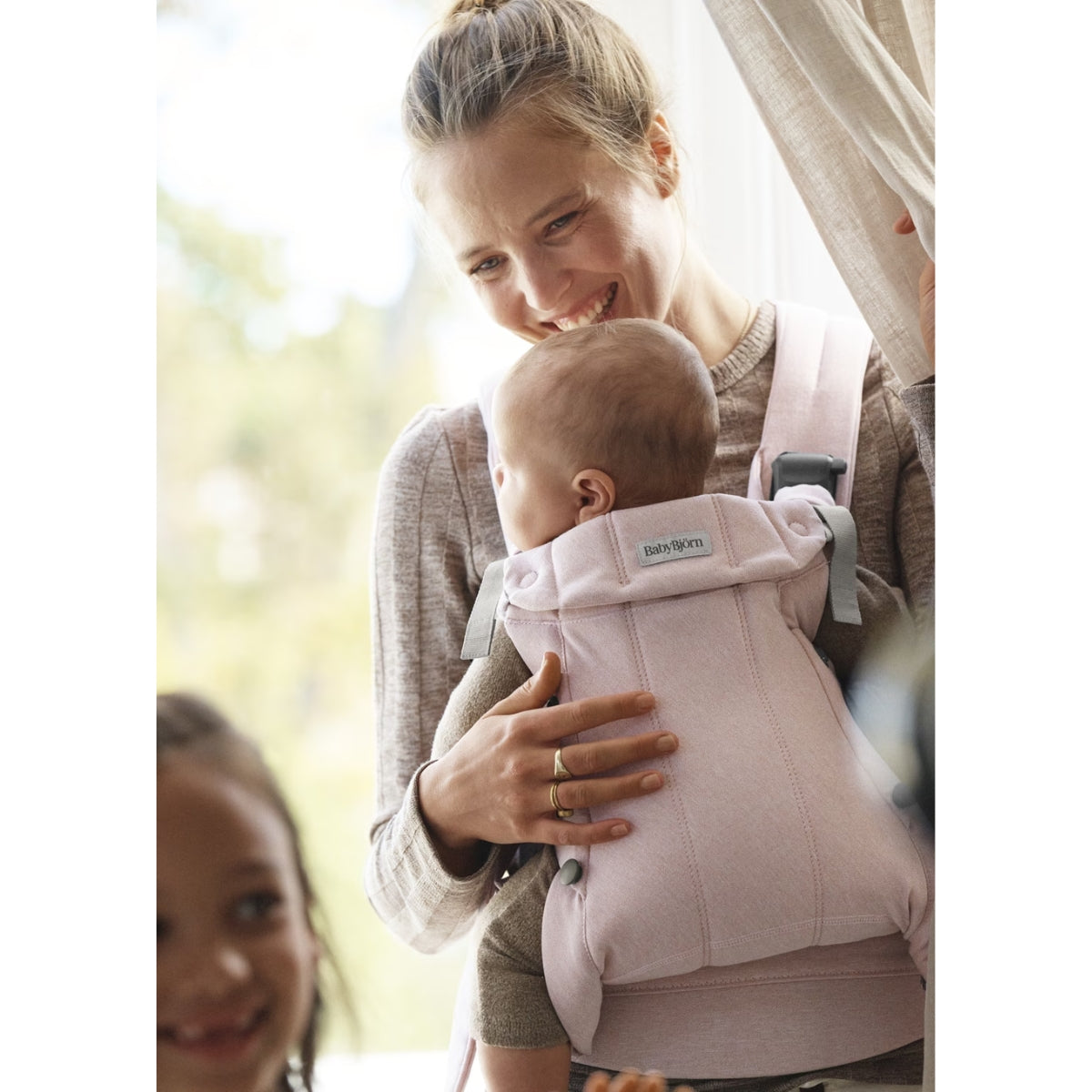 BabyBjörn Baby Carrier Harmony Woven Melange - Light pink