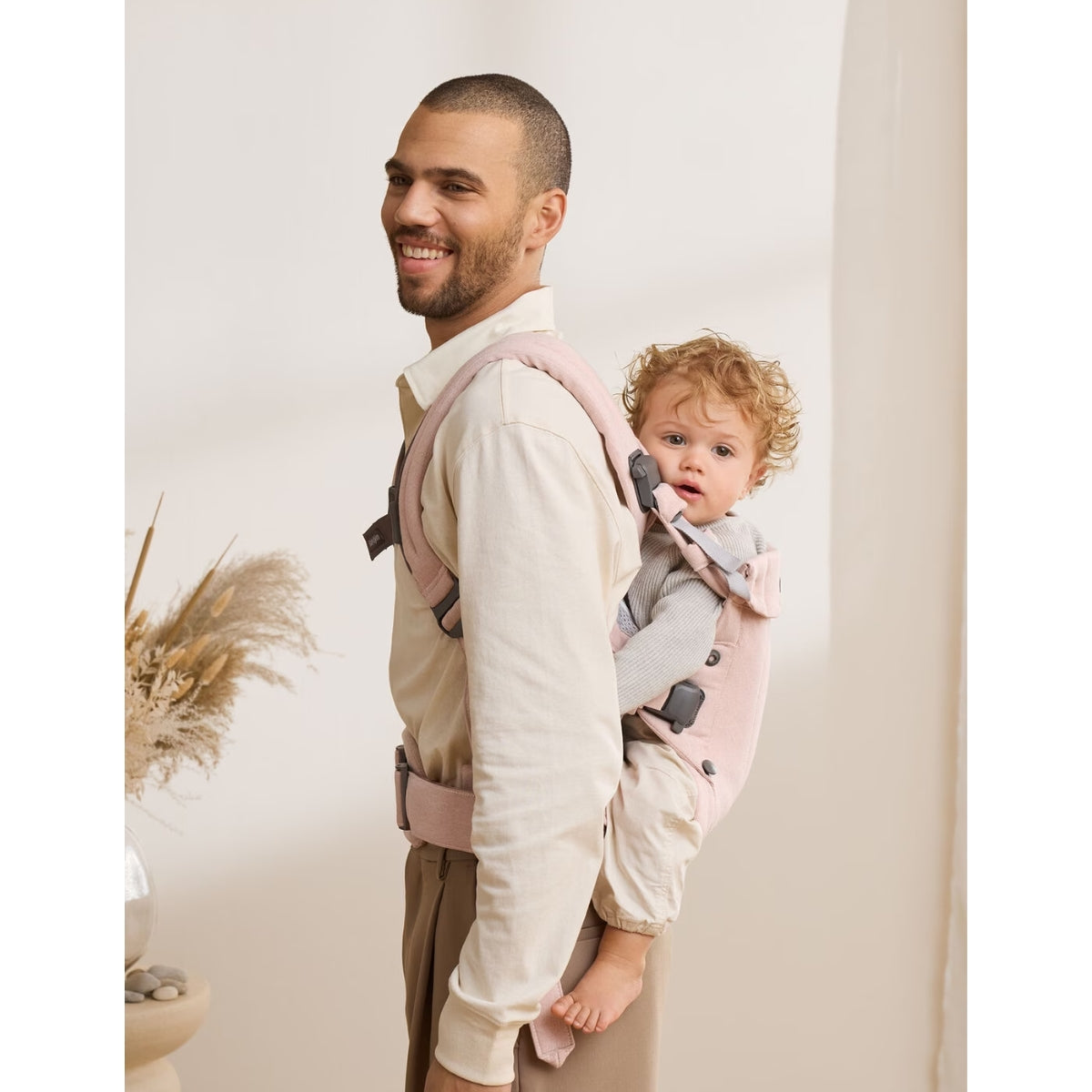 BabyBjörn Baby Carrier Harmony Woven Melange - Light pink