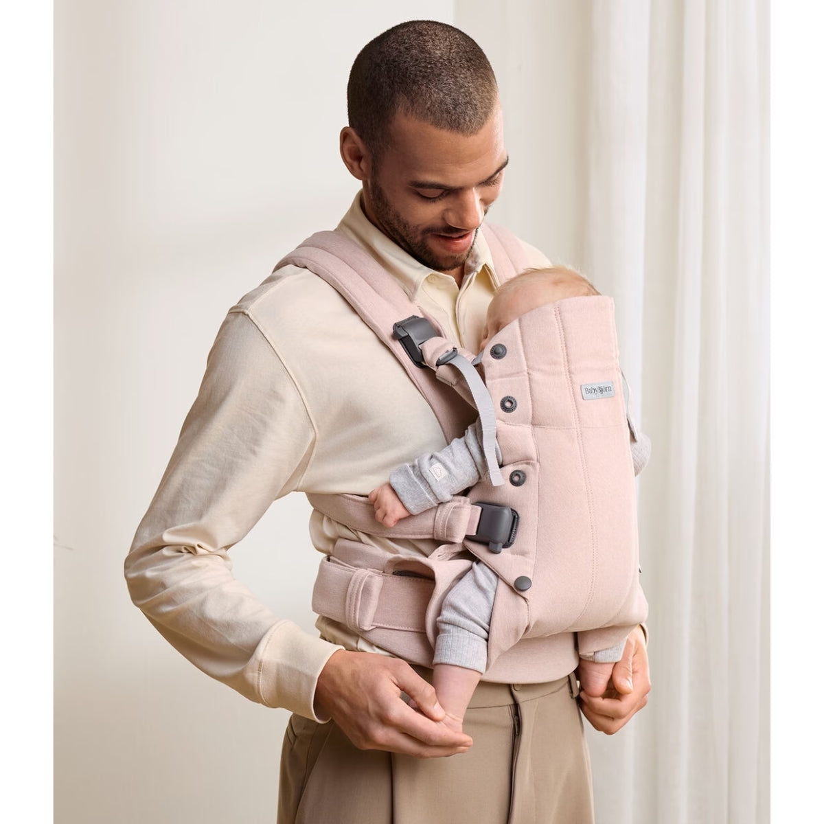 BabyBjörn Baby Carrier Harmony Woven Melange - Light pink