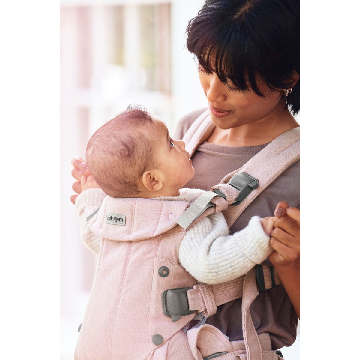 BabyBjörn Baby Carrier Harmony Woven Melange - Light pink