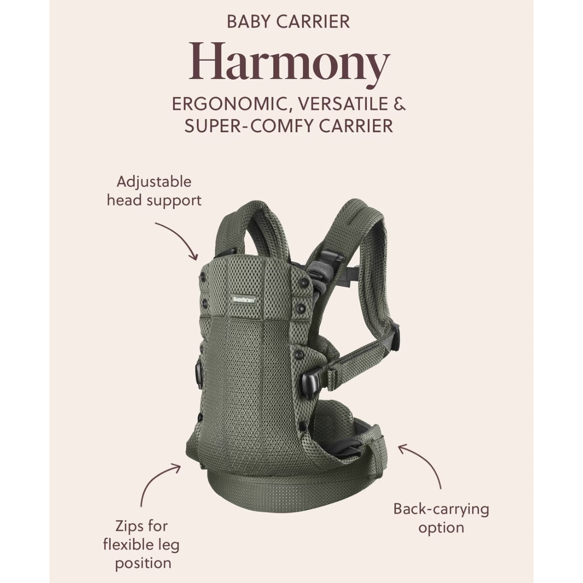 BabyBjörn Baby Carrier Harmony 3D Mesh Cream