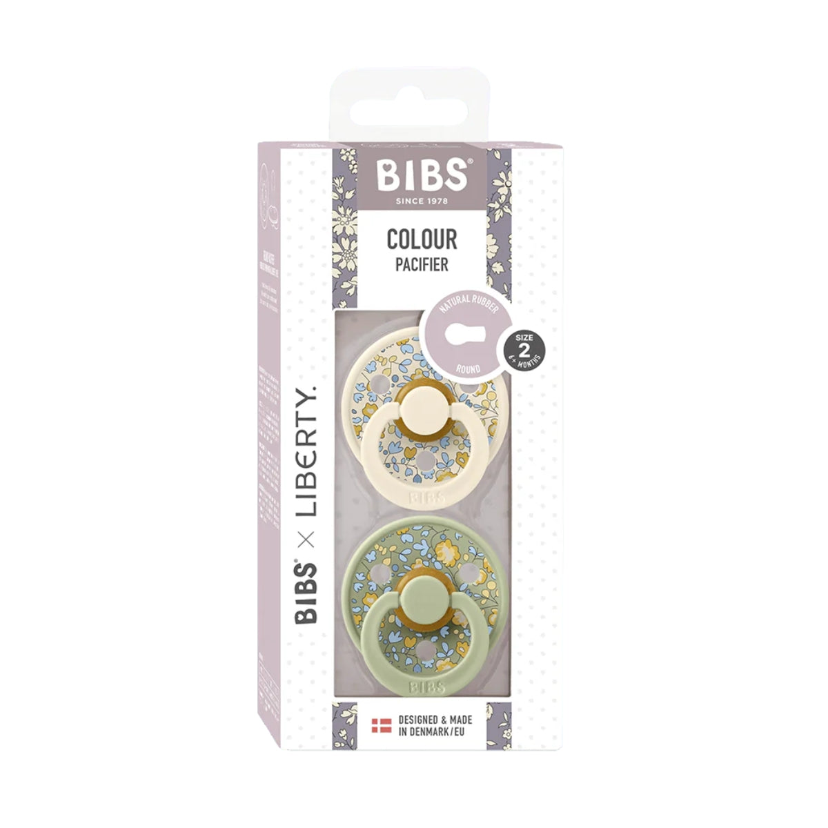 BIBS x LIBERTY Colour 2 Pack Eloise - Sage Mix