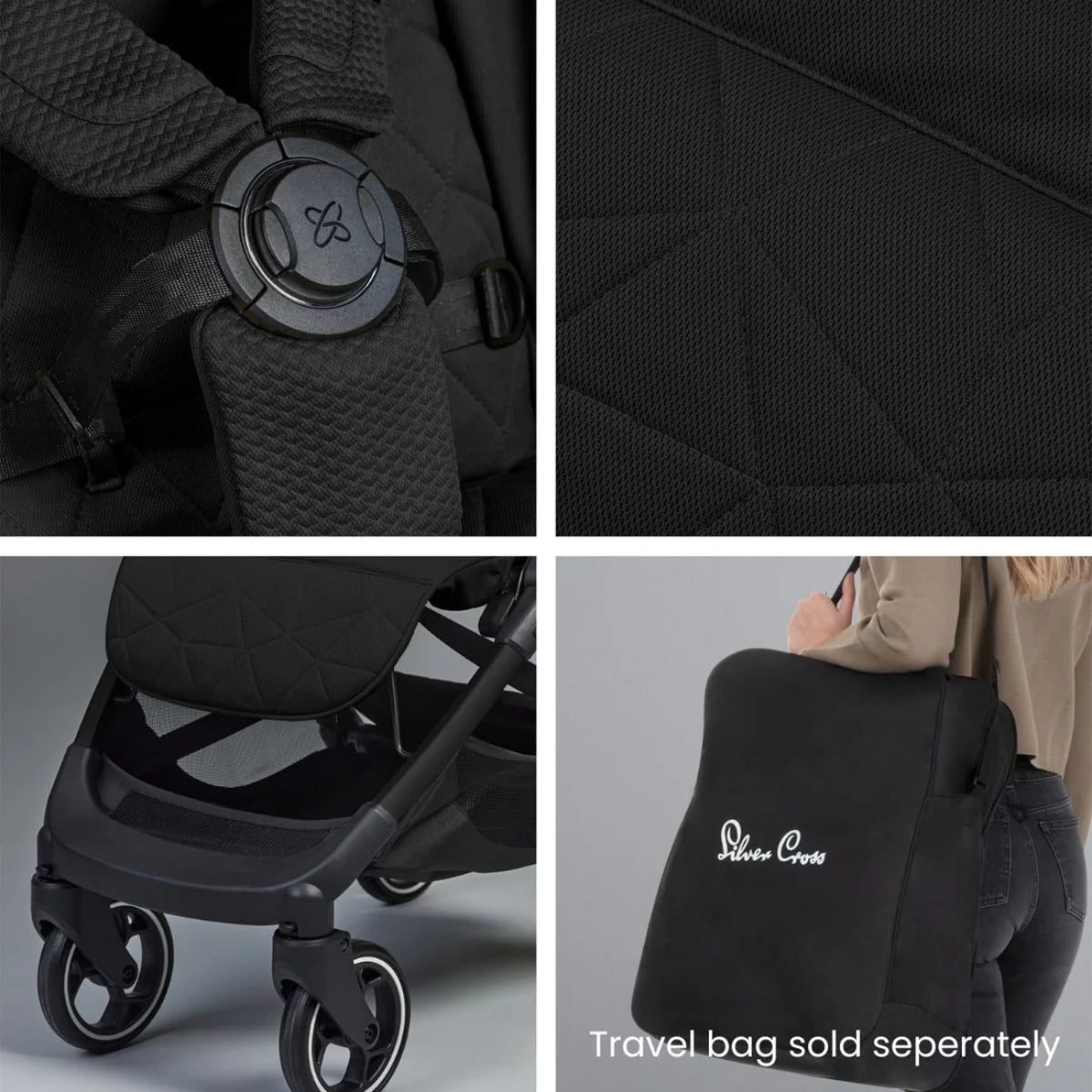 Silver Cross Clic Compact Stroller - Space Black
