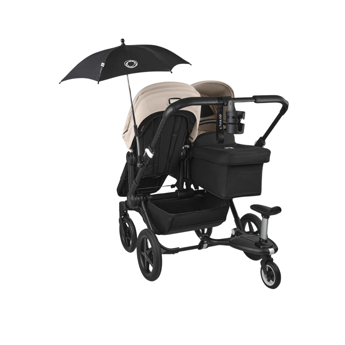 Bugaboo Donkey 5 Duo Bassinet And Seat Stroller - All Midnight Black Canopy/Black Chassis
