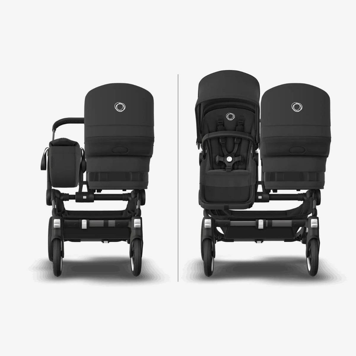Bugaboo Donkey 5 Mono Bassinet and Seat - All Midnight Black/Black Chassis