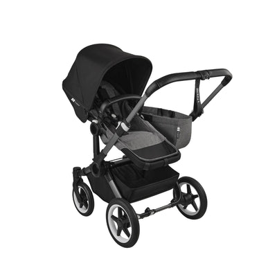 Bugaboo Donkey 5 Mono Bassinet and Seat - Midnight Black/Grey Melange/Graphite Chassis