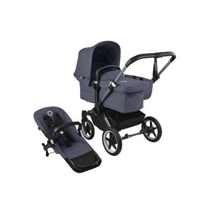 Bugaboo Donkey 5 Mono Bassinet and Seat - All Stormy Blue/Graphite Chassis