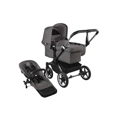 Bugaboo Donkey 5 Mono Bassinet and Seat - All Grey Melange/Graphite Chassis
