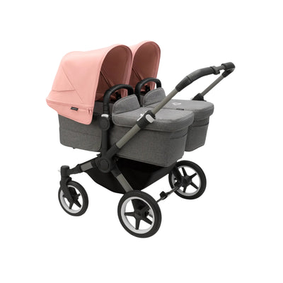 Bugaboo Donkey 5 Twin Bassinet And Stroller - Morning Pink Canopy/Grey Melange/Graphite Chassis