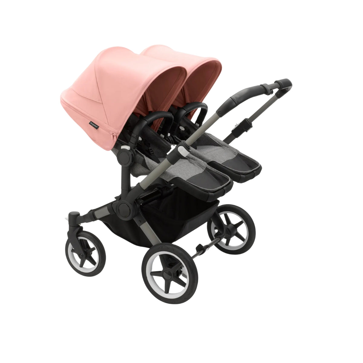 Bugaboo Donkey 5 Twin Bassinet And Stroller - Morning Pink Canopy/Grey Melange/Graphite Chassis