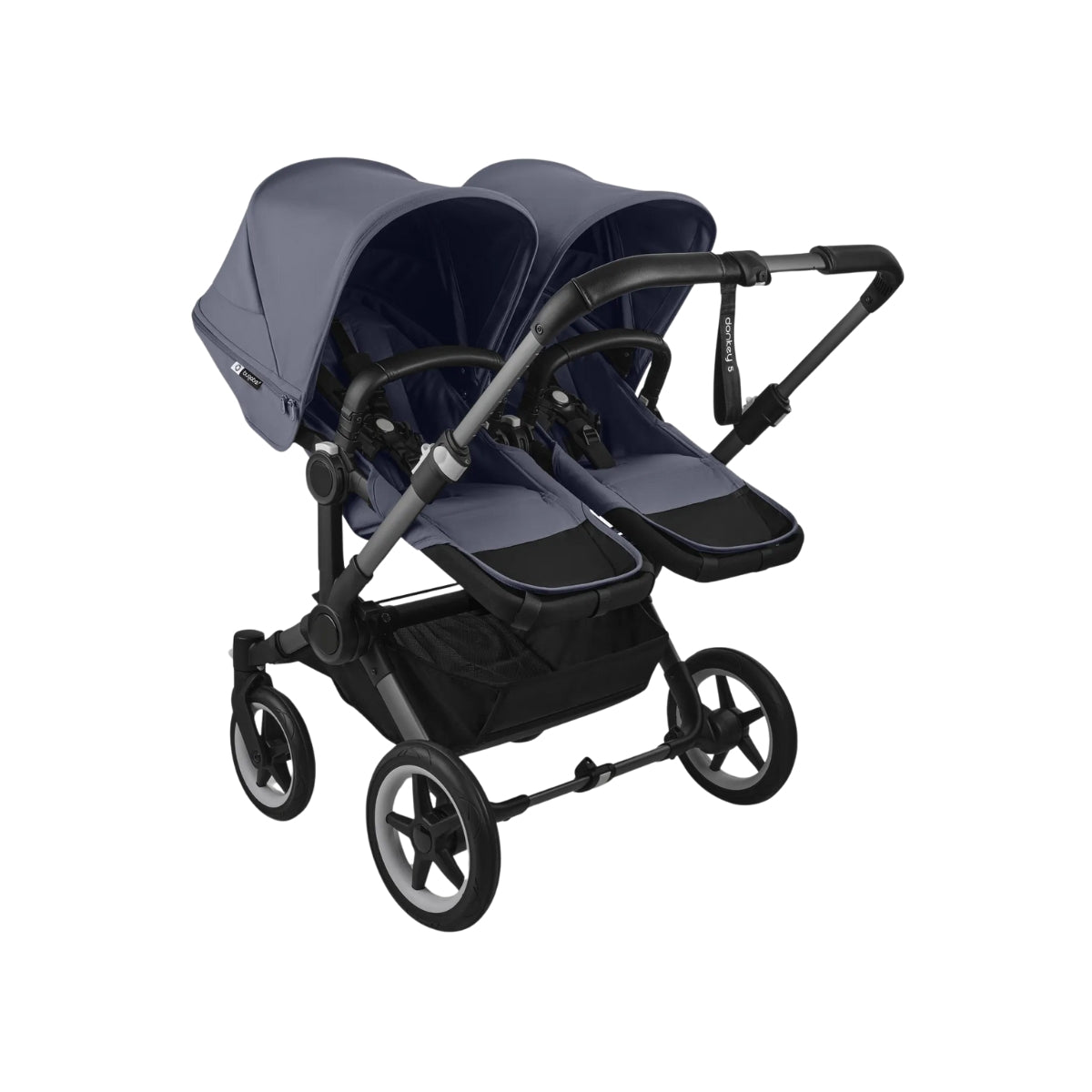 Bugaboo Donkey 5 Twin Bassinet And Stroller - All Stormy Blue/Graphite Chassis
