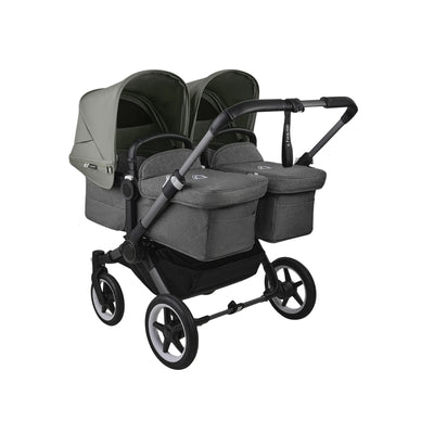 Bugaboo Donkey 5 Twin Bassinet And Stroller - Forest Green/Graphite Chassis