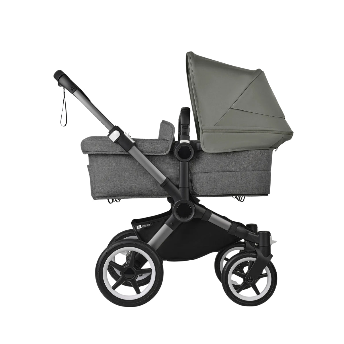 Bugaboo Donkey 5 Twin Bassinet And Stroller - Forest Green/Graphite Chassis