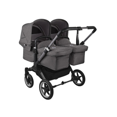 Bugaboo Donkey 5 Twin Bassinet And Stroller - All Grey Melange/Graphite Chassis