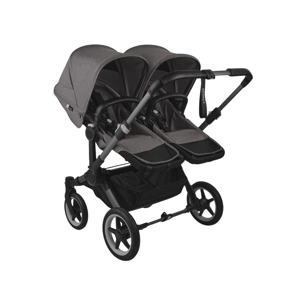 Bugaboo Donkey 5 Twin Bassinet And Stroller - All Grey Melange/Graphite Chassis