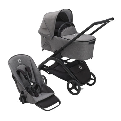 Bugaboo Dragonfly Stroller & Bassinet - All Grey Melange/Frame Black