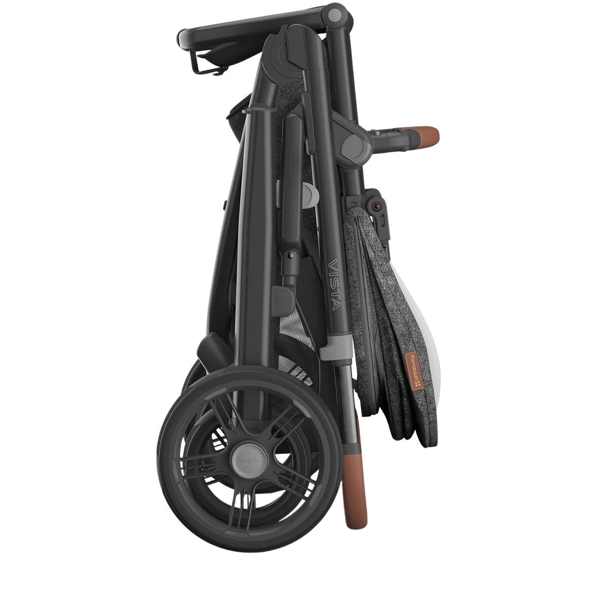 Uppababy Vista V3 Stroller - Greyson Charcoal Mélange/Carbon Frame/Saddle Leather