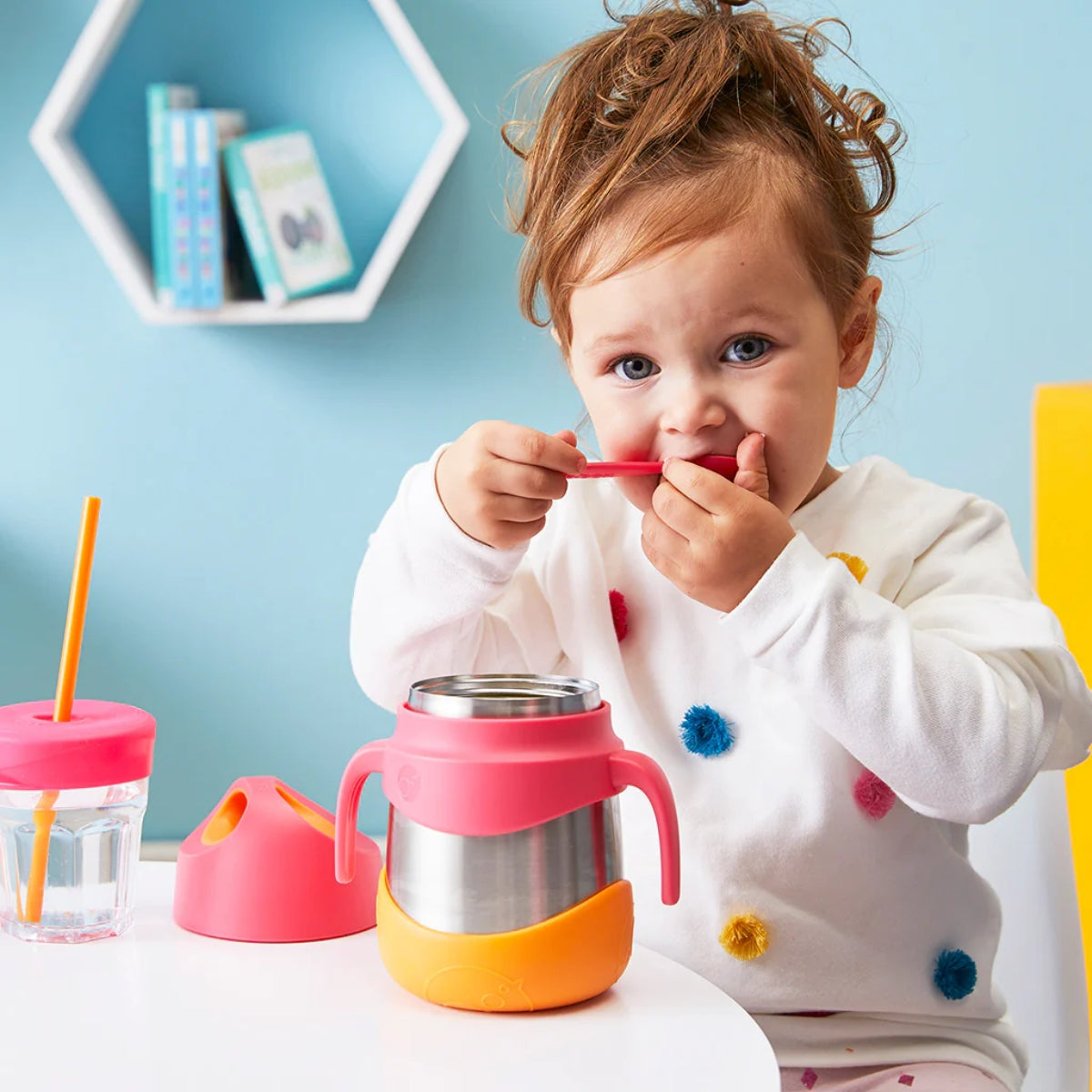 B.box - Strawberry Shake Insulated Food Jar with Spork