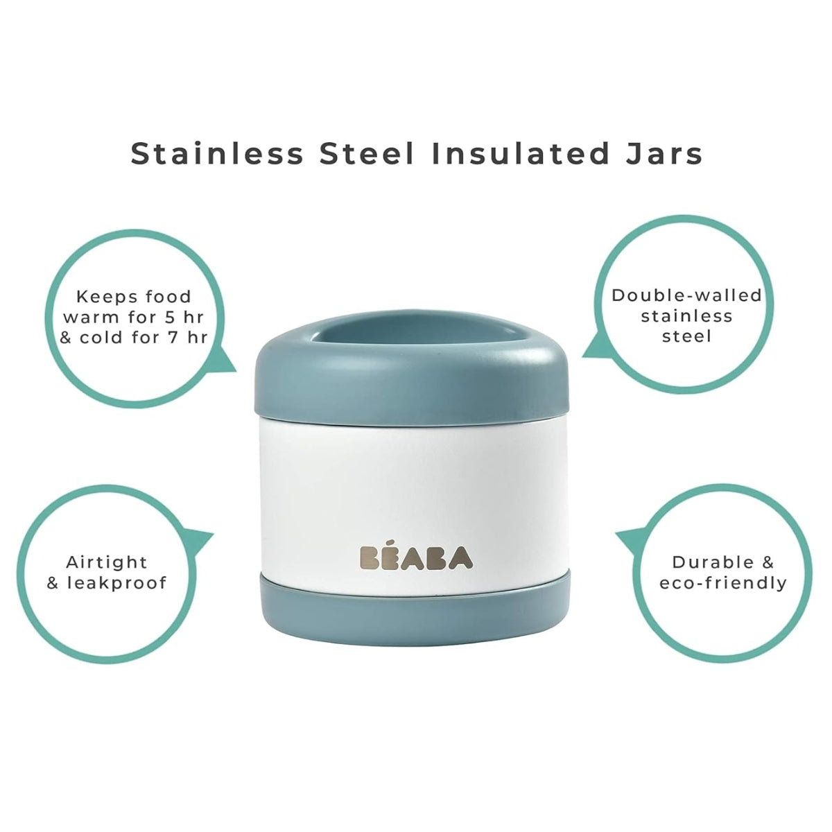 Beaba Stainless Steel 16 oz Jar - Midnight