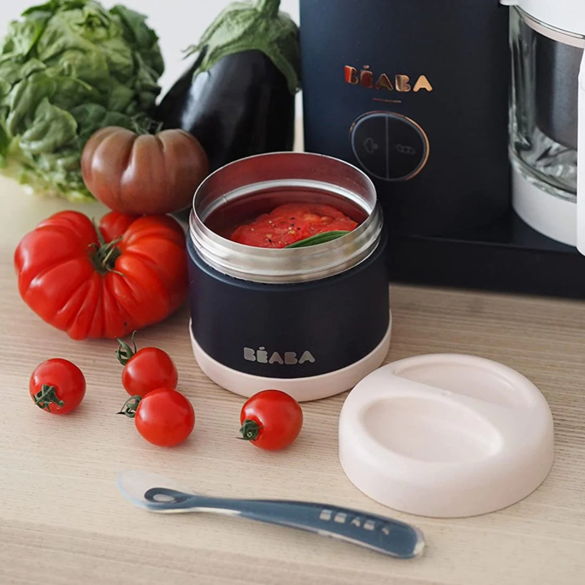 Beaba Stainless Steel 16 oz Jar - Midnight