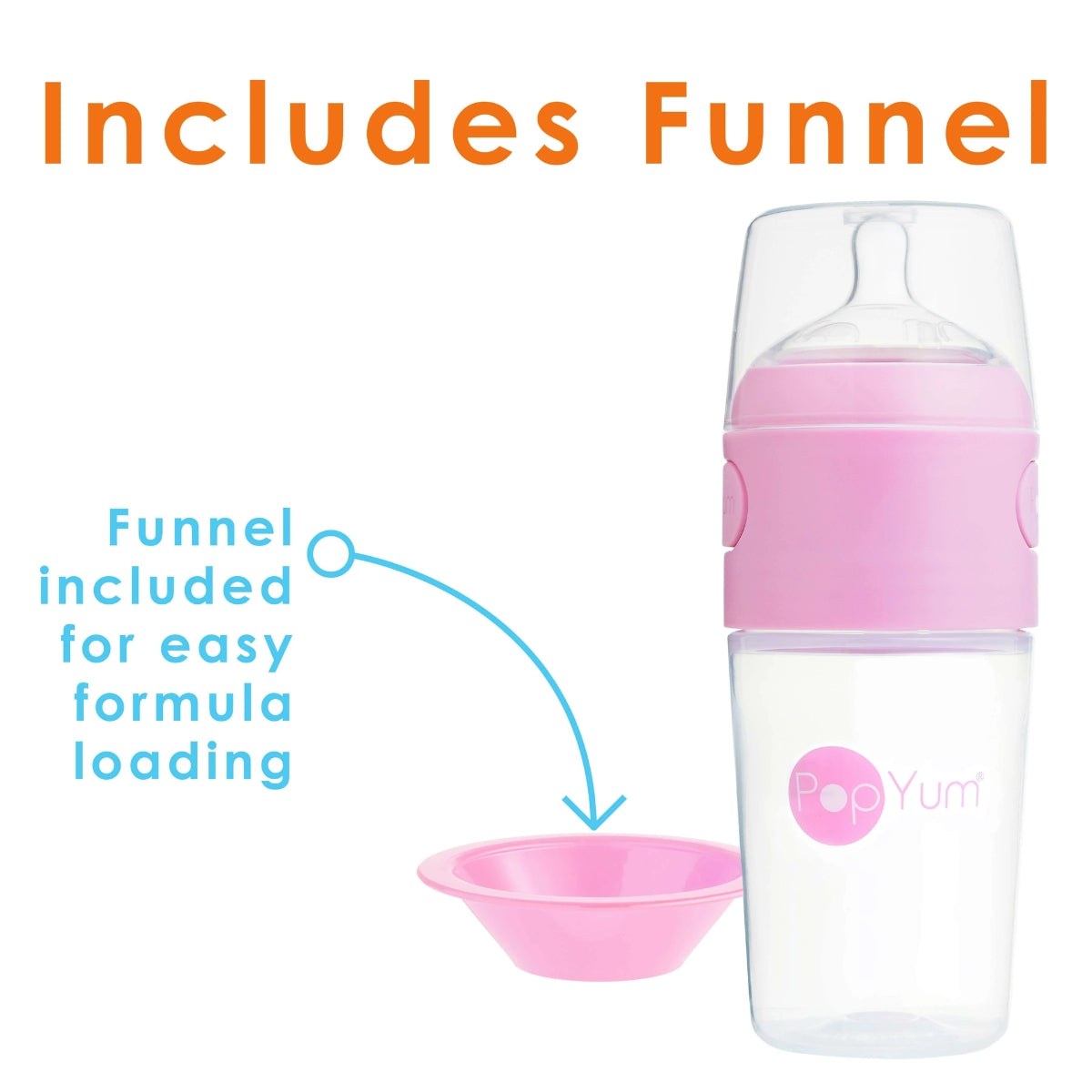 Popyum - 2Pk Anti-Colic Formula Making Baby Bottle 9 Oz, Pastel Pink