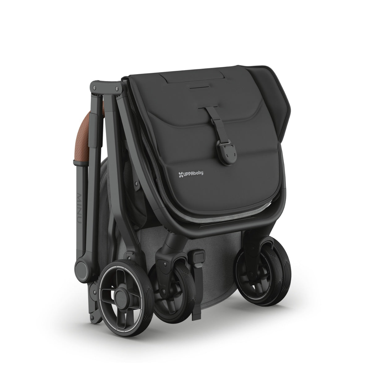 UPPAbaby Minu V3 Compact Stroller - Greyson (Charcoal Melange / Carbon Frame / Saddle Leather)