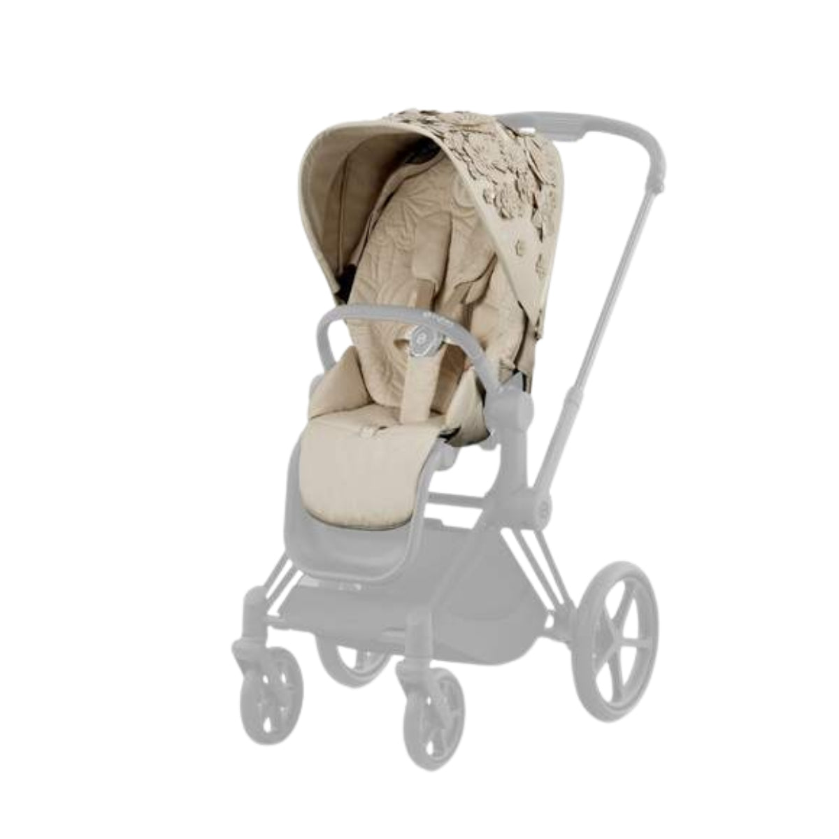 cybex stroller floral Cybex Priam 4/E-Priam 2 Seat Pack Simply Flowers Nude Beige – Luna Baby Store Miami