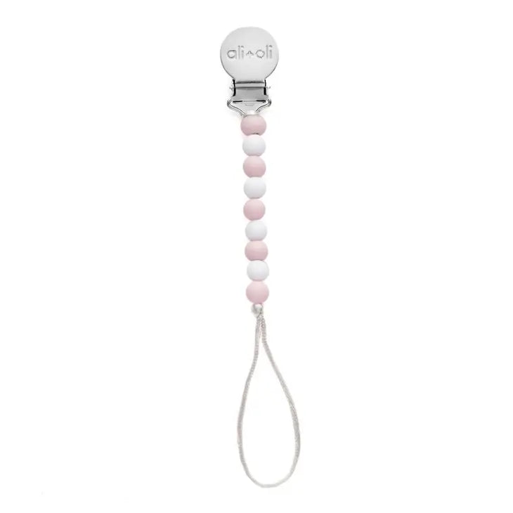 Pacifier Clip - Pink White
