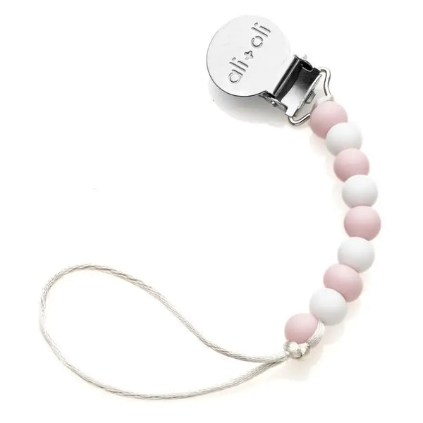Pacifier Clip - Pink White