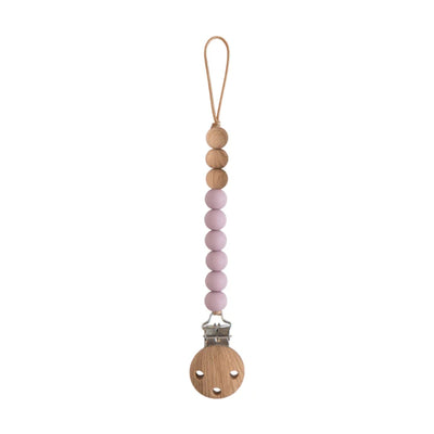 Mushie Silicone Pacifier Clip - Eva Mauve