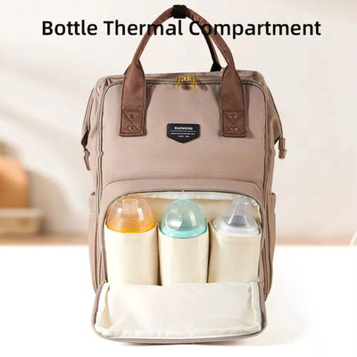 Sunveno Open Wide Diaper Backpack - Brown
