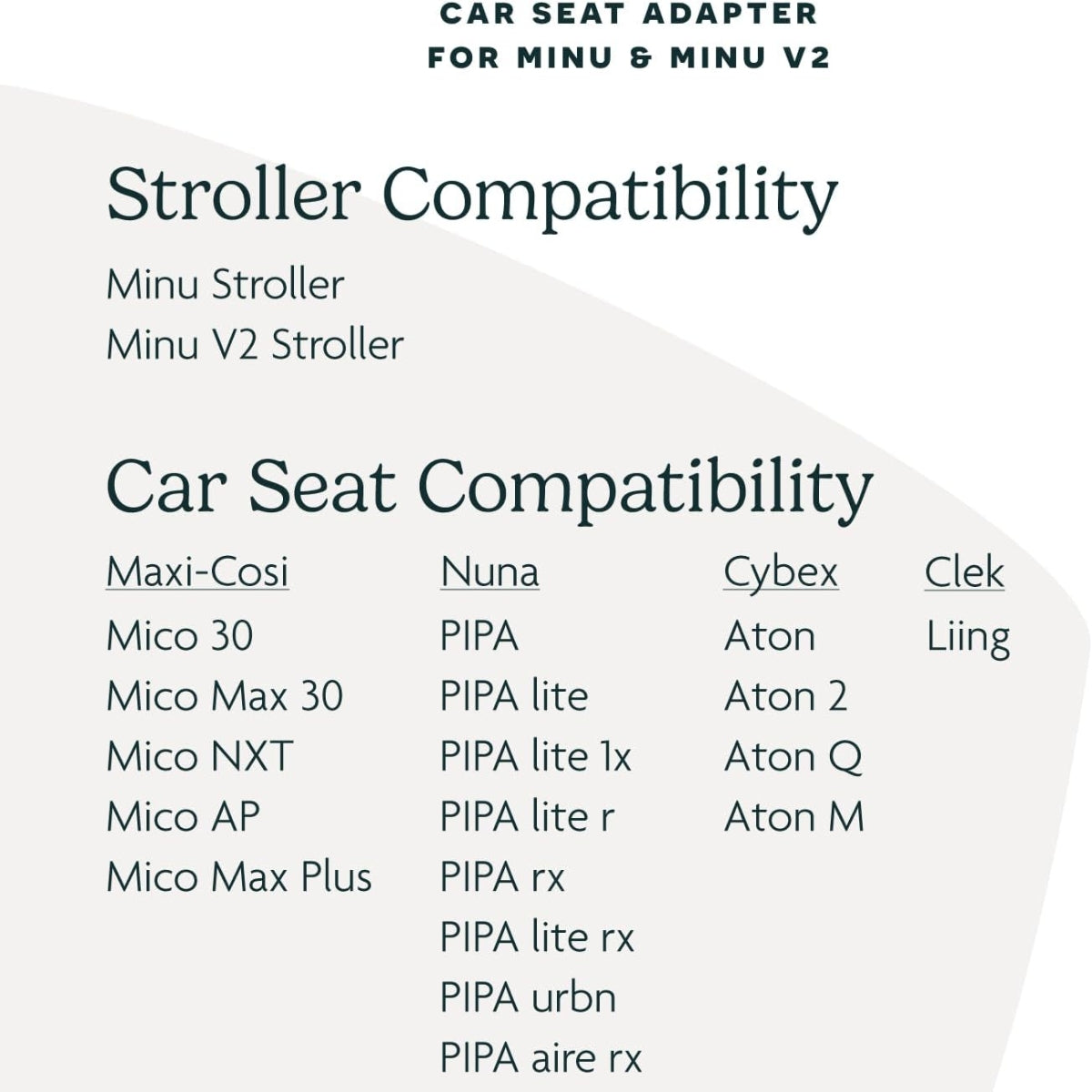 Uppababy Minu/Minu V2 Adapter Maxi-Cosi Nuna Cybex Besafe