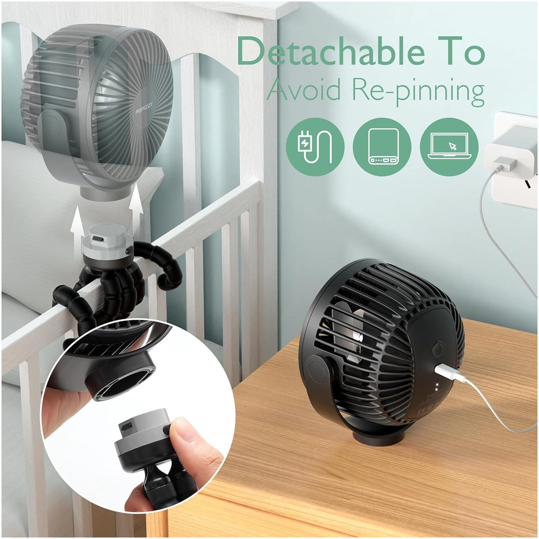 Momcozy USB Rechargeable Handheld Cooling Fan for Travel