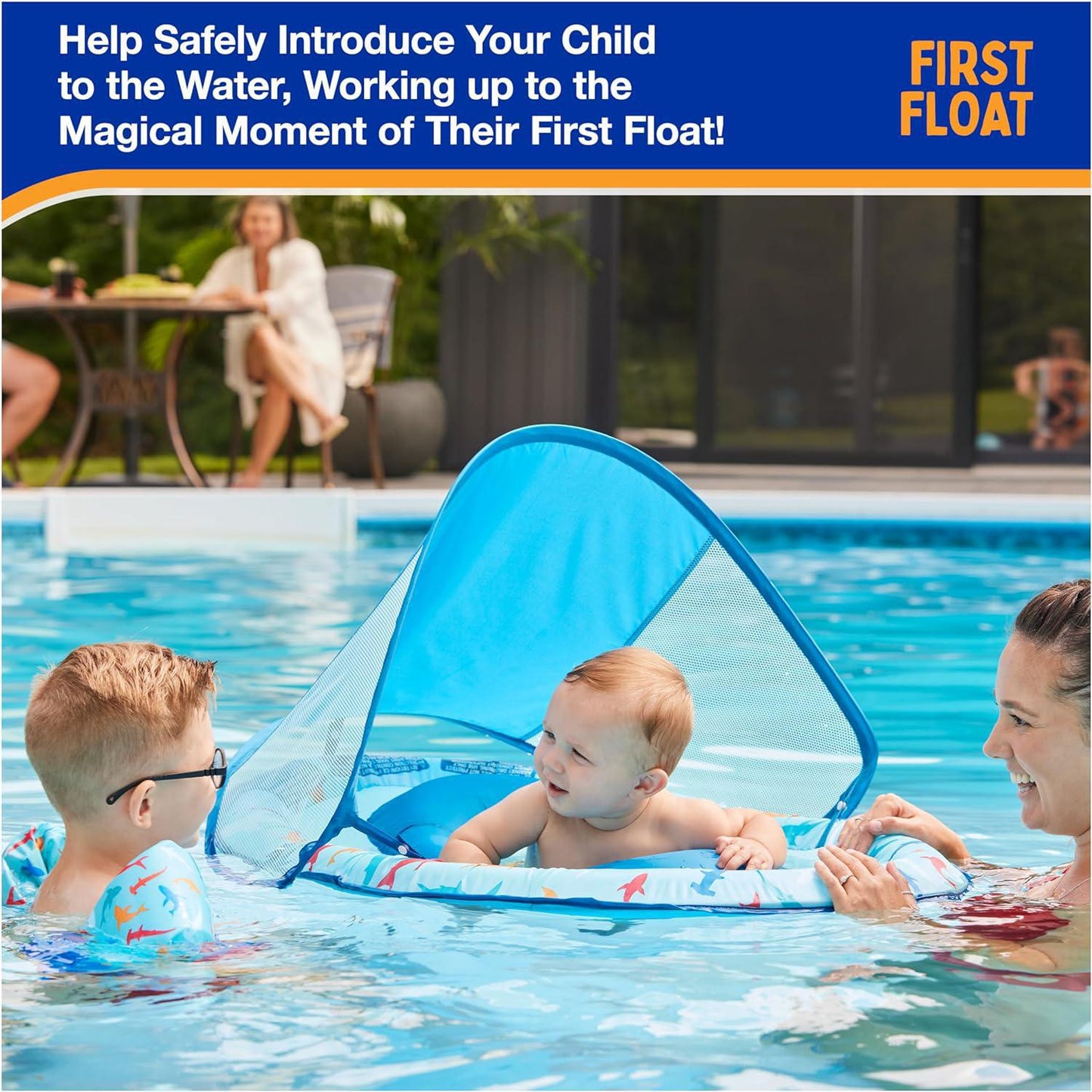 Swimways Baby Spring Float Sun Canopy - Shark - Luna Baby Store Miami