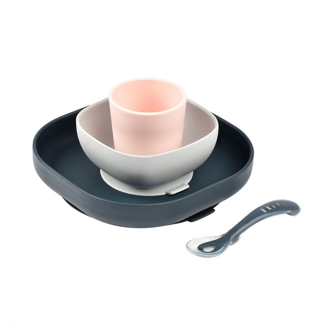 Beaba Silicone Suction Meal Set - Set of 4 - Midnight