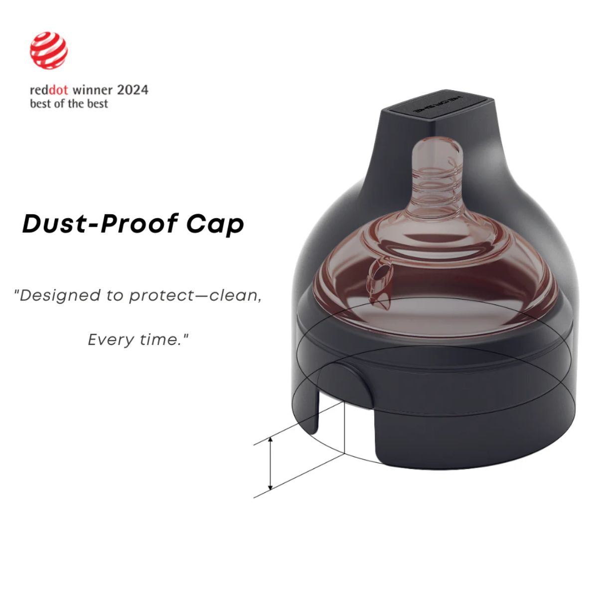 HEORSHE Ultra Wide Neck Baby Bottle 8 OZ - Grey