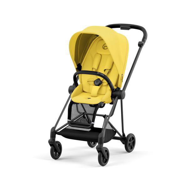 Mios 3 Stroller - Matte Black/Black Frame and Mustard Yellow Seat Pack