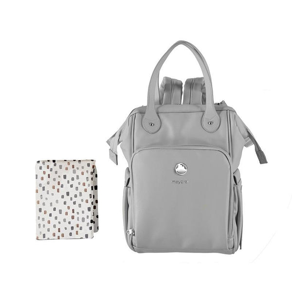 Leatherette Backpack Baby Grey