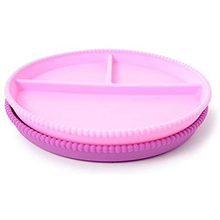 Ali & Oli Silicone Suction Divided Plate Pink