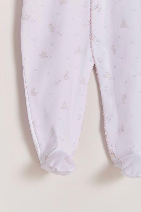Little Bunny Footed Pajama White/Pink