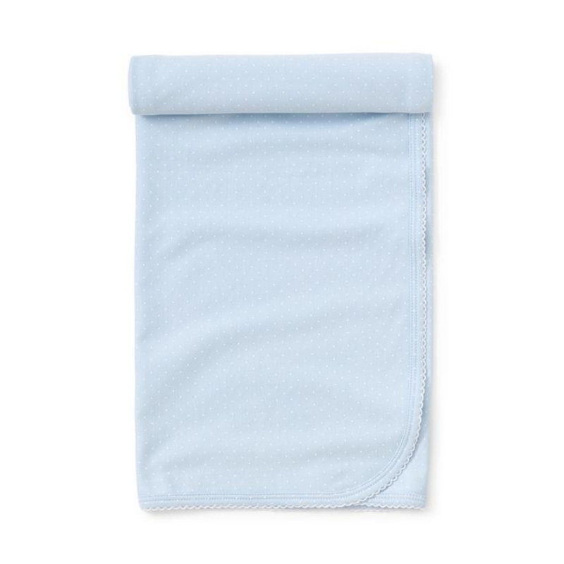 Blanket Pima Cotton Dots Print Blue/White